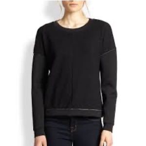 J Brand Black Montana Fleece and Scuba Sweatshirt size S